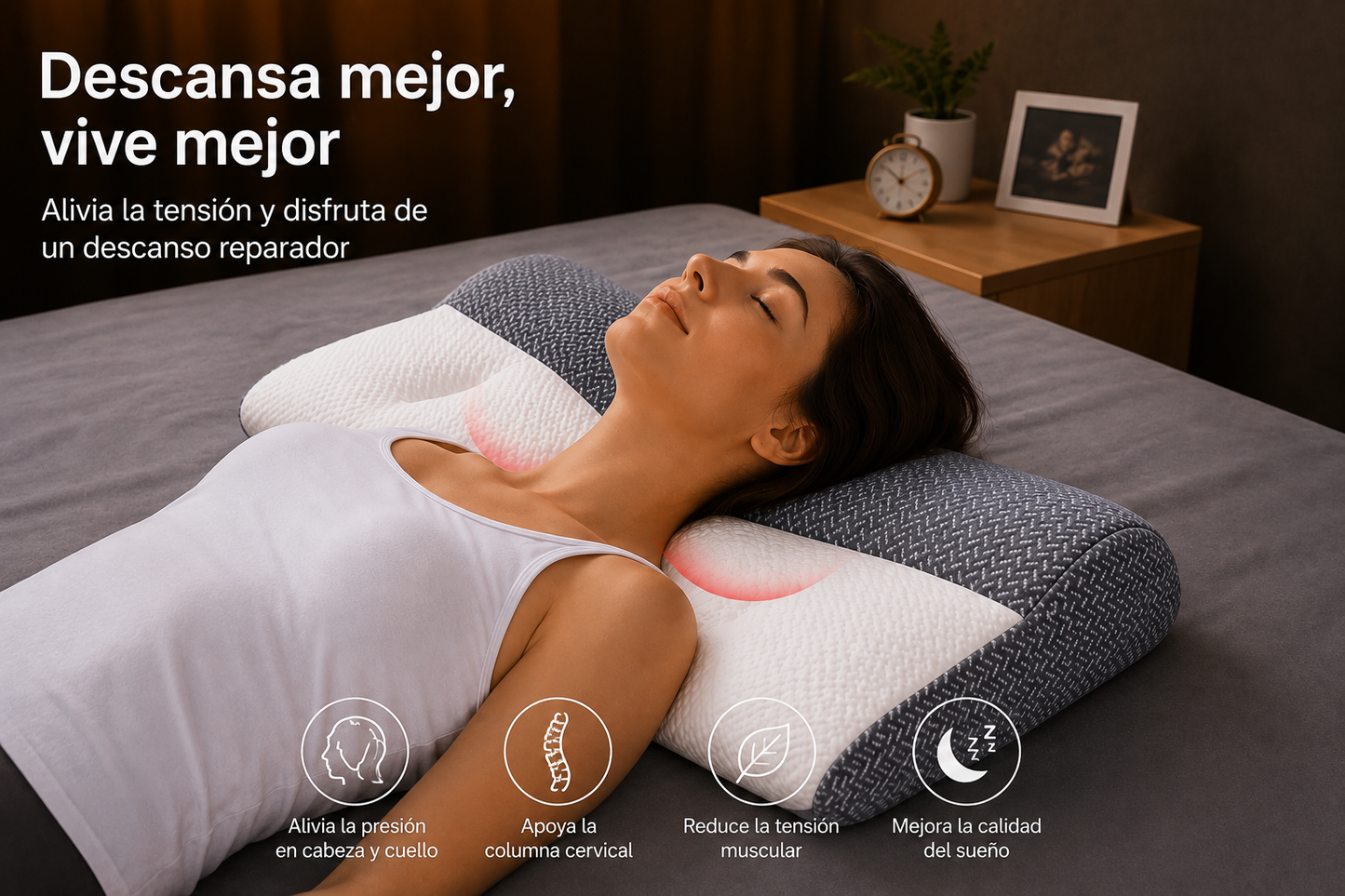 Almohada Viscoelastica Apoyo Cervical