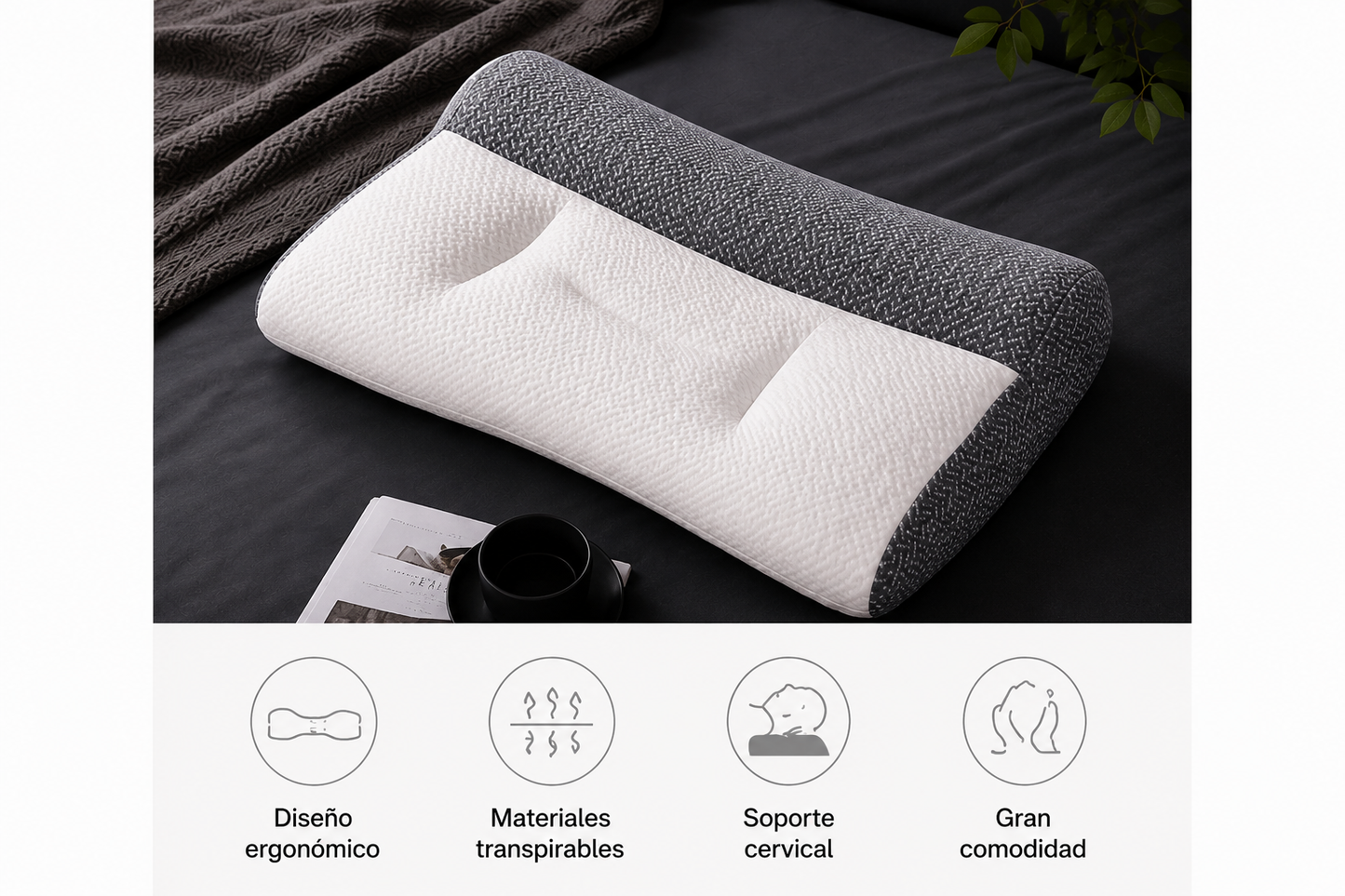Almohada Viscoelastica Apoyo Cervical